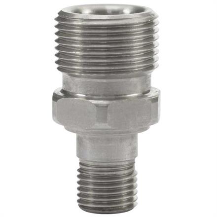 M22x1,5 AG : 1/4"AG Gegennippel Edelstahl lang Länge: 42 mm