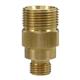 M22x1,5 AG : 1/4"AG Gegennippel Messing lang  Länge: 39 mm