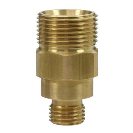 M22x1,5 AG : 1/4"AG Gegennippel Messing lang  Länge: 39 mm