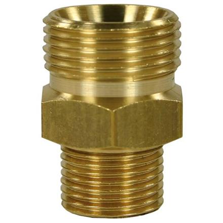 M22x1,5 AG-14,88 : 1/4"AG US Gegennippel Messing Länge: 29 mm