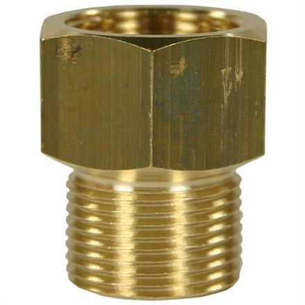 M22x1,5 AG : M22x1,5 IG Gegennippel Messing Länge: 33 mm