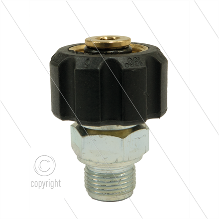 M22x1,5 - Handverschraubung - Messing - 250 Bar - Ø14mm - max 150°C - 1/4" AG