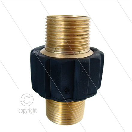 M22x1.5 - Schlauchverbinder mit Gummischutz - Messing - 400 Bar - Ø14mm - max 150°C