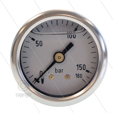 Manometer 0-160 Bar - 1/8" AG - Eingang hinten - Ø40mm