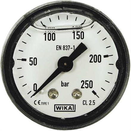 Manometer 40 mm 0-250 bar 1/8"AG Kunststoff Anschluß hinten