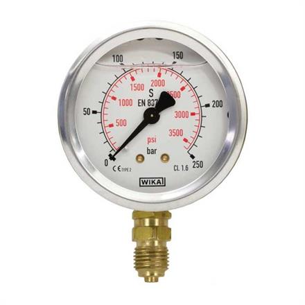 Manometer 63 mm 0-160 bar 1/4"AG Edelstahl WIKA Anschluß unten