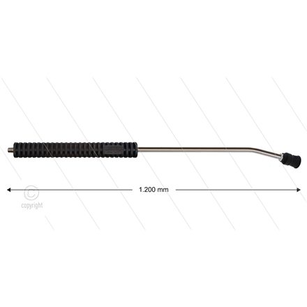 MT3 - Lanze - L=1200mm - gebogen - Edelstahl - umspritzter Isolierung 2 x L=290mm