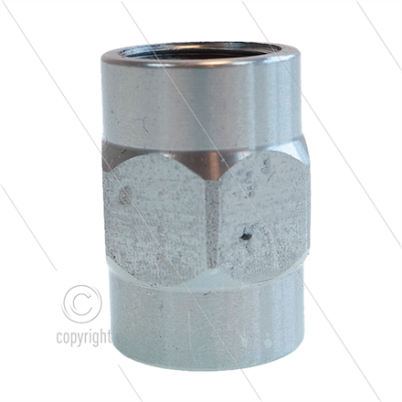Muffe 2x 1/4" IG - Edelstahl - rund mit Sechskant
