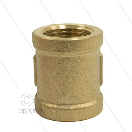 Muffe - Messing - 2 x 1/2" IG