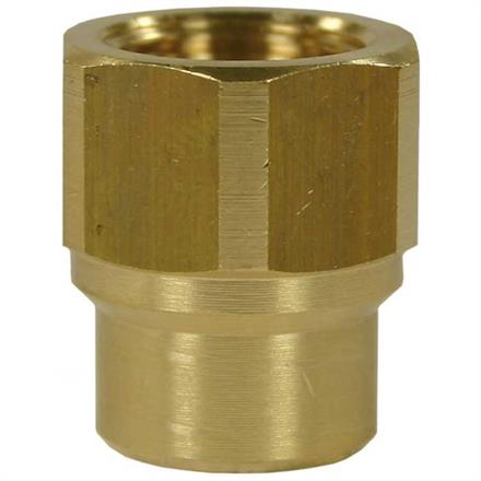 Muffe reduziert 1/4"IG : 3/8"IG Messing 400 bar SW: 22 mm, Länge: 28 mm, Max. 150 °C