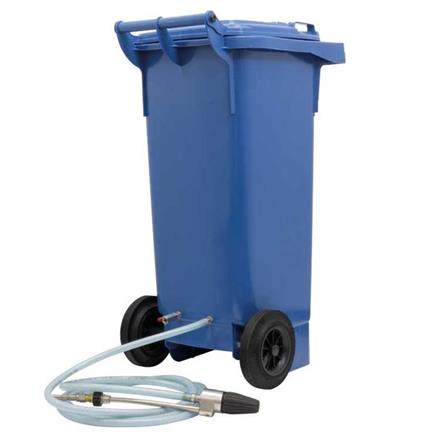 Neuheit Strahlgutltonne 80 Liter blau mit Ansaugung ohne Sandstrahler und Ansaugschlauch
