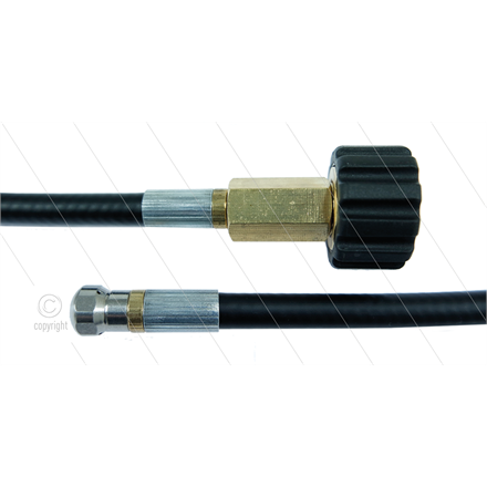NW5 Rohrreinigungsschlauch -15m - 200 Bar - mit Düse mit frontbohrung - max 60°C - M22x1,5
