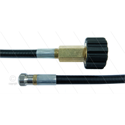 NW5 Rohrreinigungsschlauch- 40m - 200 Bar - mit Düse mit frontbohrung - max 60°C - M22x1,5