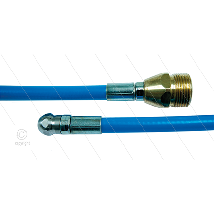 NW5 Rohrreinigungsschlauch - blau - 10m - 250 Bar - Düse 0.045 ohne Frontbohrung - M22x1,5