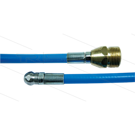 NW5 Rohrreinigungsschlauch - blau - 55m - 250 Bar - Düse 0.045 ohne Frontbohrung - M22x1,5