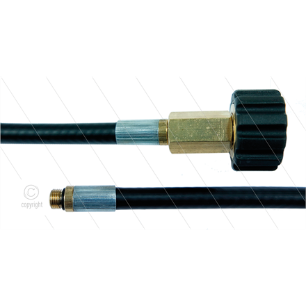 NW6 Rohrreinigungsschlauch - 10m - 300 Bar - ohne Düse - max 100°C - 1/8" AG x M22x1,5 HV