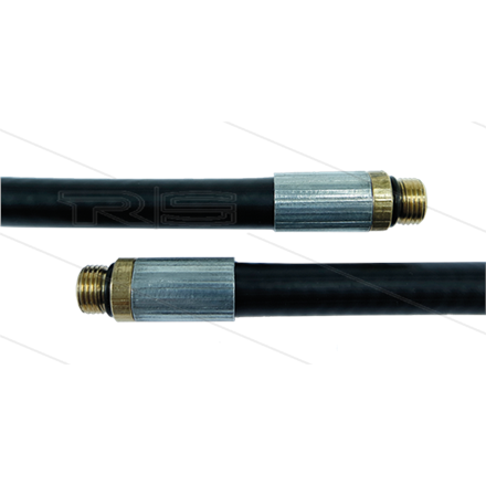 NW6 Rohrreinigungsschlauch - 15m - 300 Bar - ohne Düse - max 100°C - 2x 1/8" AGR