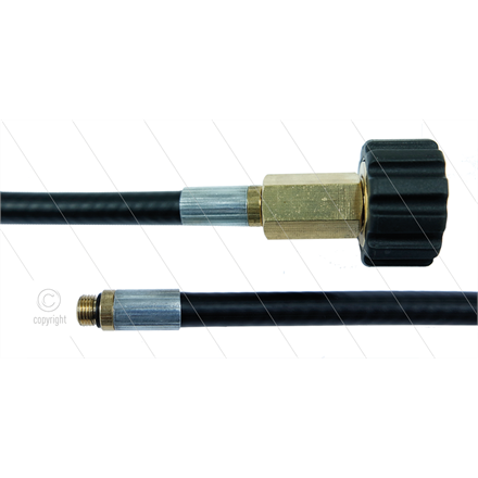 NW6 Rohrreinigungsschlauch - 50m - 300 Bar - ohne Düse - max 100°C - 1/8" AG x M22x1,5 HV