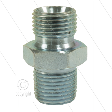 oppelnippel - Stahl - 1/2" AG BSP x 1/2" AG NPT