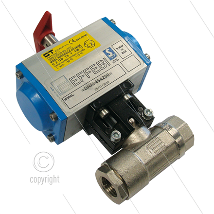 Pneumatischer Kugelhahn 1/2" mit doppelt wirkendem Aktuator