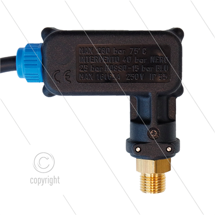 PR16 - Druckschalter - 1/4" AG - Einschaltdruck 15 Bar - max 350 Bar - (Blaue markierung)
