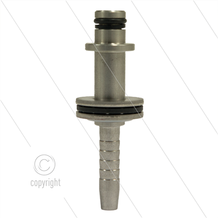 Pressnippel - Edelstahl - DN06 (1/4") - Ø10mm Pistolenanschluss mit Lager und Ø22 mm