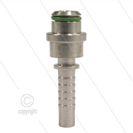 Pressnippel - Edelstahl - DN08 (5/16") flach - mit O-Ring passend für M22x1,5 Überwurfmutt
