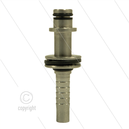 Pressnippel - Edelstahl - DN08 (5/16") - Ø11mm Pistolenanschluss mit Lager und Ø22 mm