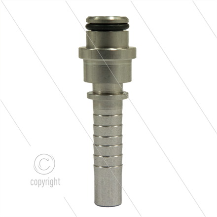 Pressnippel - Edelstahl - DN10 (3/8") flach - mit O-Ring passend für M22x1,5 Überwurfmutte
