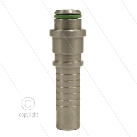 Pressnippel - Edelstahl - DN12 (1/2") flach -mit O-Ring passend für M22x1,5 Überwurfmutter