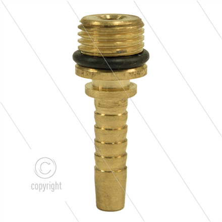 Pressnippel - Messing - DN06 - 1/4" AGR - mit O-Ring - für Rohrreinigungsdüse - ohne Sechs