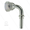 Pressnippel - Stahl - DN06 (1/4") - 3/8" DKR - 90° Bogen - SW22