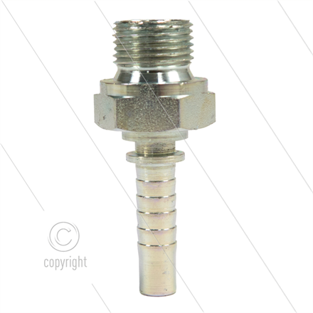 Pressnippel - Stahl - DN08 (5/16") - 3/8" AGR - SW22