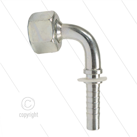Pressnippel - Stahl - DN08 (5/16") - M18x1,5 (12L) DKOL - 90° Bogen - SW22