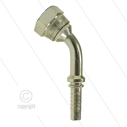 Pressnippel - Stahl - DN12 (1/2") - 1/2" DKR - 45° Bogen - SW27