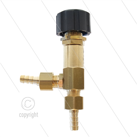 RDY Chemieventil - 28 Bar - 10 l/min - 40°C - 2 x 1/4" AG / 2 x 7mm Schlauchtülle - 90° Wi