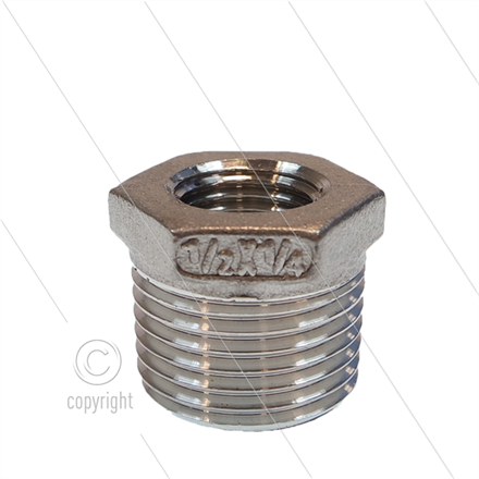 Reduziernippel - Edelstahl - 1/2" AG x 1/4" IG