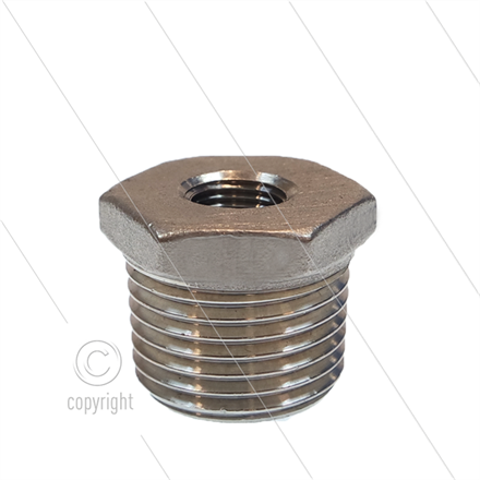 Reduziernippel - Edelstahl - 1/2" AG x 1/8" IG