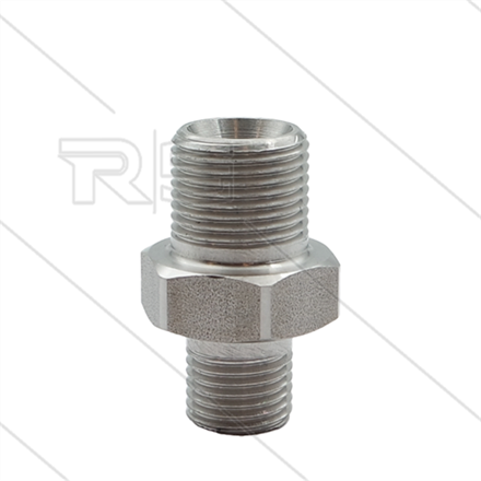 Reduziernippel - Edelstahl 303 - 3/8" AG x 1/4" AG Bsp - 600 Bar