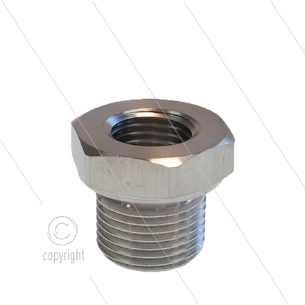 Reduziernippel - Edelstahl - 500 Bar - 3/8" AG x 1/4" IG