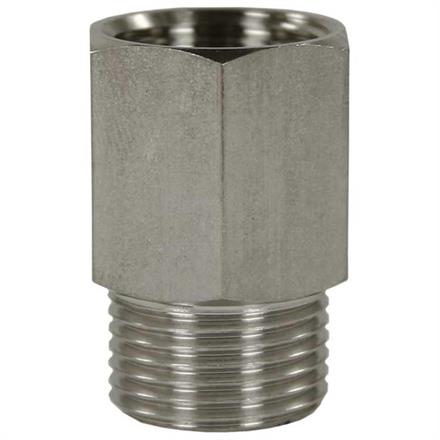 Reduzierung 1/2"AG : 1/2"IG Edelstahl 250 bar Länge: 34 mm, Max. 150 °C