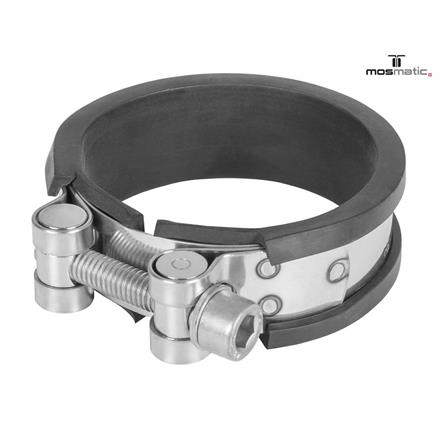 Rohrbride INOX mit Steg und Gummiprofil ø40x18 M6-i6kt für LU-1½"