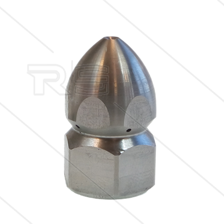Rohrreinigungsdüse - 0.150 - 3x nach hinten - Edelstahl - SW22 - 3/8" IG