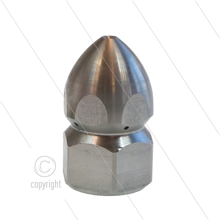 Rohrreinigungsdüse - 0.250 - 5x nach hinten - Edelstahl - SW24 - 1/2" IG