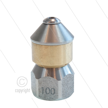 rotierende Kanaldüse - 0.100 - 4x nach hinten - Ø25mm - SW22 - 3/8" IG