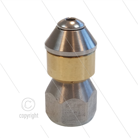 rotierende Kanaldüse mit Frontbohrung 1/4"IG - D=19mm - 0.10