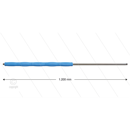 RP002 Lanze - L=1200mm - gerade - VA - blau - Isolierung L=485mm - 500 Bar - max 80°C