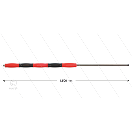 RP50 Lanze - L=1500mm - gerade - VA - Isolierung rot/schwarz L=495mm - 500 Bar - max 80°C