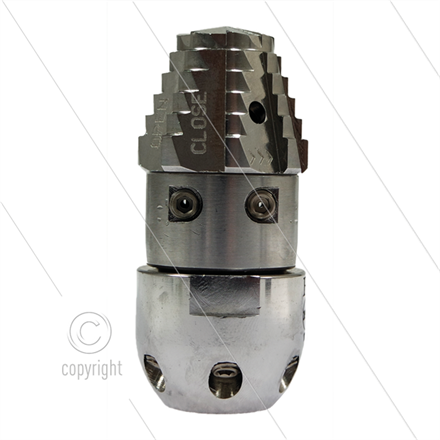 RR-TF30 - rotierende Kanalreinigungsdüse - 0.300 - 6 x 0,75mm + 2 x 1,00mm + 2 x 1,75mm