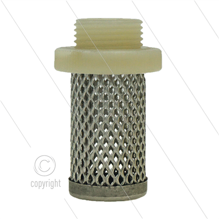 Saugsieb Edelstahl 304 mit Kunststoff Gewindeanschluss - 3/8" AG